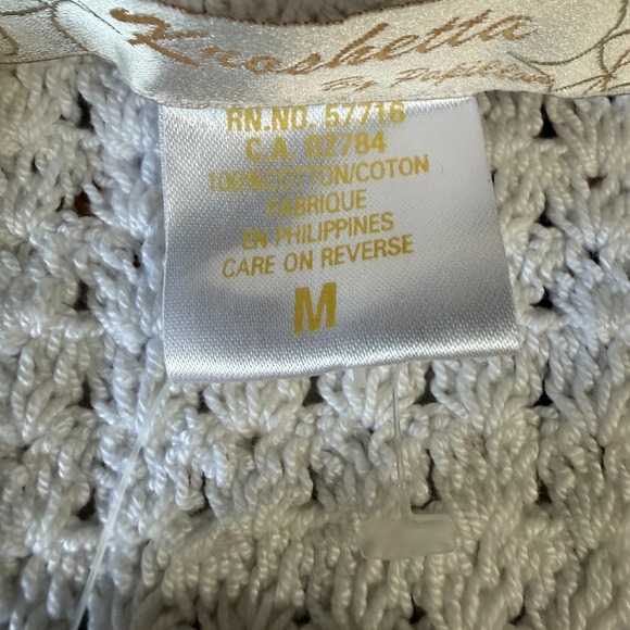 Crochet Bralette Crop Top Boho Festival Cottagecore Lined Cotton NWT Medium Chic - Picture 4 of 10